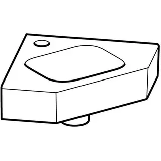 Geberit iCon Eckhandwaschbecken, 46x33cm mit Hahnloch, ohne Überlauf, weiß, KeraTect – Bild 3