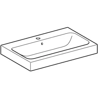 Geberit iCon Aufsatzwaschtisch, 75x48,5cm mit Hahnloch, mit Überlauf, weiß – Bild 3