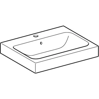 Geberit iCon Aufsatzwaschtisch, 60x48,5cm mit Hahnloch, mit Überlauf, weiß – Bild 3