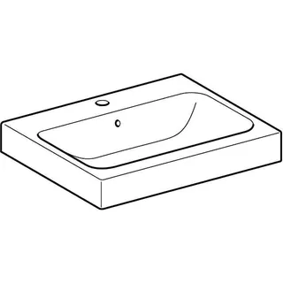 Geberit iCon Aufsatzwaschtisch, 60x48,5cm mit Hahnloch, mit Überlauf, weiß, KeraTect – Bild 3