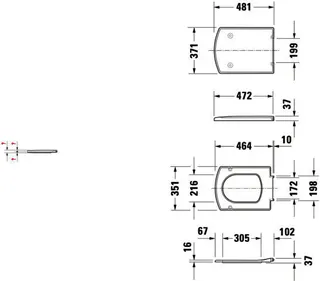 Duravit WC-Sitz Caro Weiß Scharniere Edelstahl – Bild 3