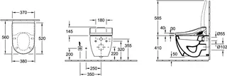 Villeroy & Boch Flachspül-WC Subway 370x560x365mm ov wandh. Abg. waagr. Weiß Alpin cplus – Bild 3