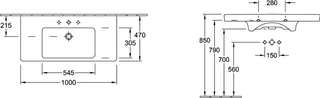 Villeroy & Boch SchrankWT Subway 2.0 1000x480mm re-eckig 1HL. m ÜL US geschl weAlpin – Bild 2