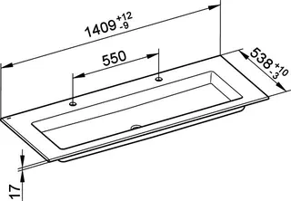 Keuco Keramik-Waschtisch Royal 60 32160, für 2 x 1-Loch Armaturen, weiß – Bild 2