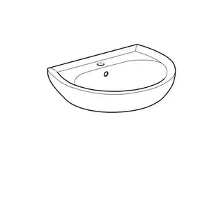 Geberit Renova Waschtisch, 60x49cm mit Hahnloch, mit Überlauf – Bild 2