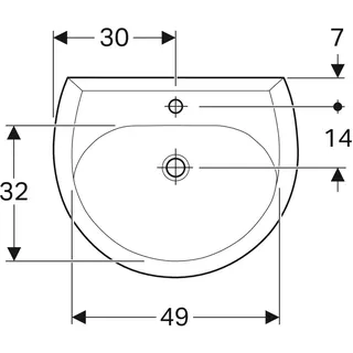Geberit Renova Waschtisch, 60x49cm mit Hahnloch, mit Überlauf – Bild 4
