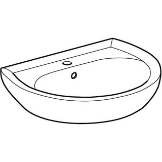 Geberit Renova Waschtisch, 60x49cm mit Hahnloch, mit Überlauf, pergamon – Bild 3