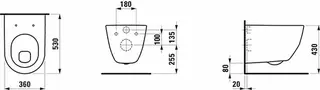 Laufen F-WC wandh. PRO 530x360 weiß – Bild 2