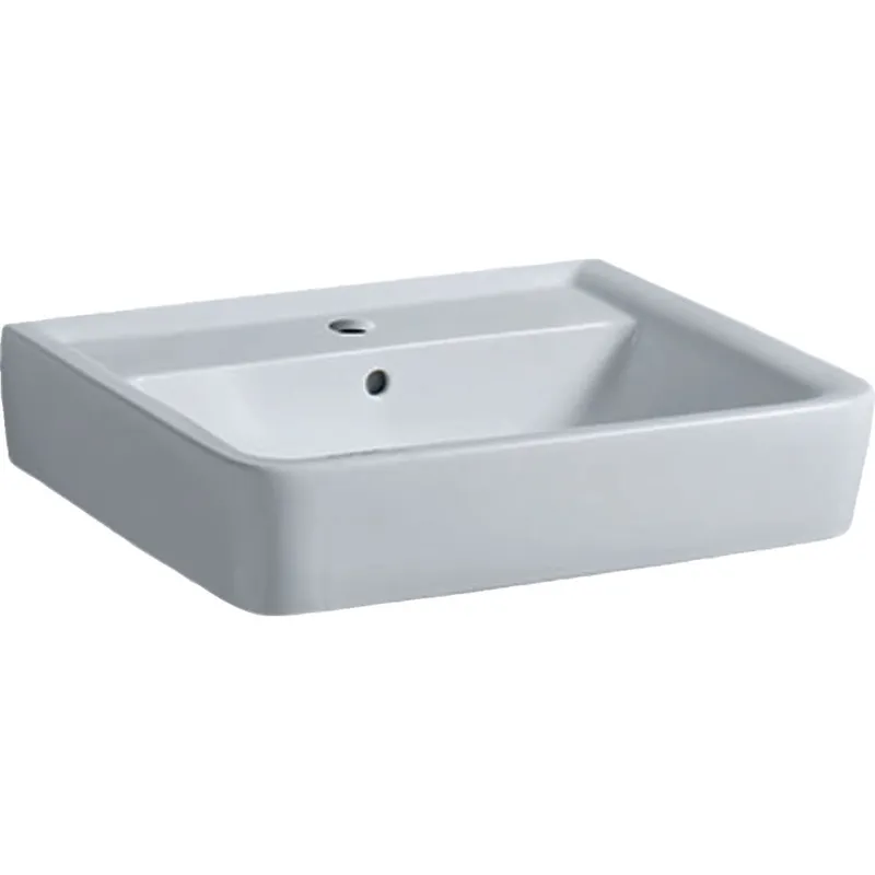 Geberit Renova Plan Waschtisch, 60x48cm mit Hahnloch, mit Überlauf