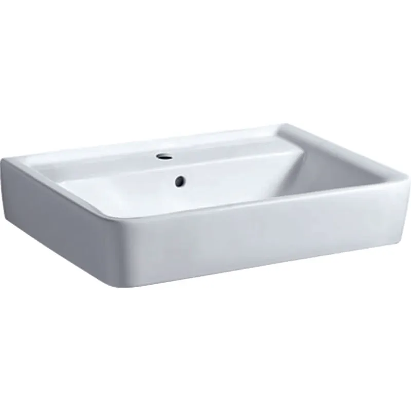 Geberit Renova Plan Waschtisch, 65x48cm mit Hahnloch, mit Überlauf