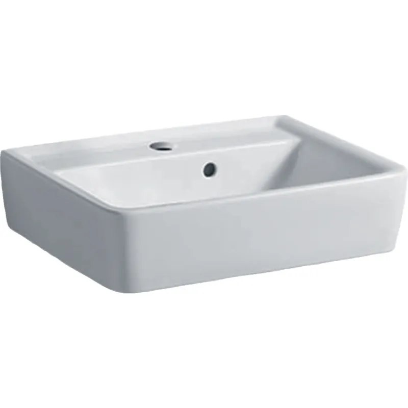 Geberit Renova Plan Handwaschbecken, 50x38cm mit Hahnloch, mit Überlauf