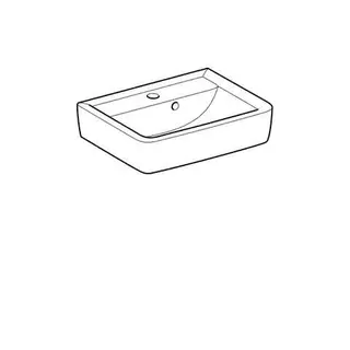 Geberit Renova Plan Handwaschbecken, 50x38cm mit Hahnloch, mit Überlauf – Bild 2