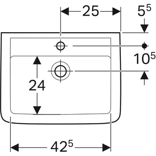 Geberit Renova Plan Handwaschbecken, 50x38cm mit Hahnloch, mit Überlauf – Bild 4