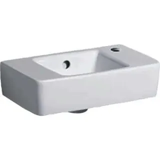 Geberit Renova Compact HWB, verk. Ausladung 40x25cm, Hahnloch rechts, mit Überlauf, weiß – Bild 2