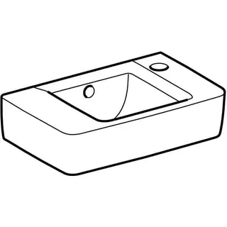 Geberit Renova Compact HWB, verk. Ausladung 40x25cm, Hahnloch rechts, mit Überlauf, weiß – Bild 4