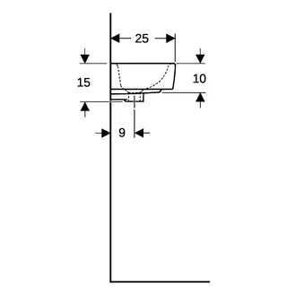 Geberit Renova Compact HWB, verk. Ausladung 40x25cm, ohne Hahnloch, ohne Überlauf, weiß – Bild 5