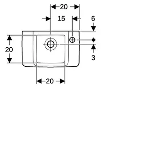 Geberit Renova Compact HWB, verk. Ausladung 40x25cm, Hl. rechts, ohne Überlauf, weiß – Bild 4