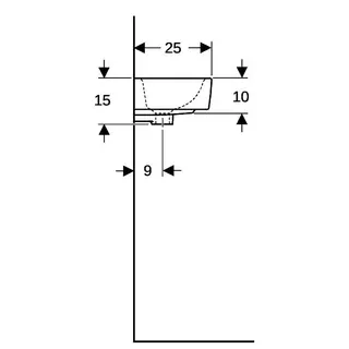 Geberit Renova Compact HWB, verk. Ausladung 40x25cm, ohne Hahnloch, mit Überlauf, weiß – Bild 5