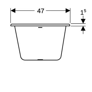 Geberit Bambini asymmetrische Badewanne 47x28,5x76,5cm, weiß – Bild 4