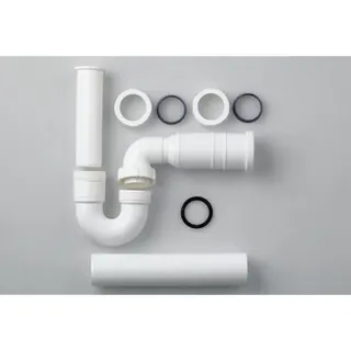 LF Siphon DN40 m.flex. Ablaufverbindung f. Stand-Bidet Kunststoff Weiß