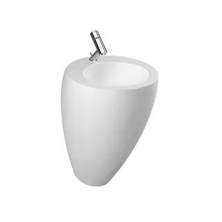 Laufen Waschtisch m. integr. Säule ALESSI 530x520x850 1 Hahnloch mit Überlauf LCC Weiß