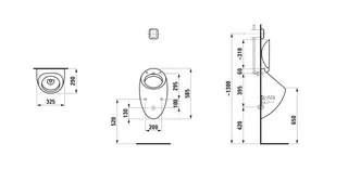 Laufen Absaugeurinal ALESSI 325x290x585 mit m.Löcher f.Deckel H894971 LCC we – Bild 2