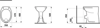Laufen Stand-F-WC ALBONOVA 50 480x350x500 Abg. waagr. weiß – Bild 2