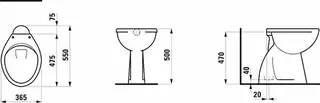 Laufen Stand-T-WC PASCHA-H 550x365x500 Abg. senkr. weiß – Bild 2