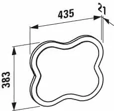 Laufen Blumenspiegel FLORAKIDS 440x496x19 chinarot – Bild 2