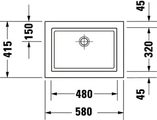 Duravit Einbauwaschtisch 2nd floor 580 mm EB ohne ÜL, o. HLB, weiß – Bild 2