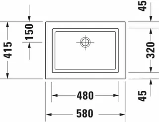 Duravit Einbauwaschtisch 2nd floor 580 mm EB ohne ÜL, o. HLB, weiß WG – Bild 2