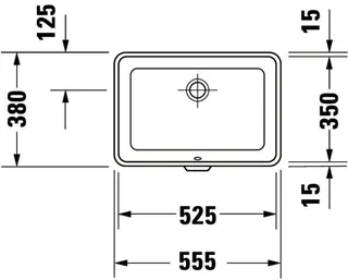 Duravit Einbauwaschtisch 2nd floor 525 mm EB mit ÜL, o. HLB, weiß – Bild 2