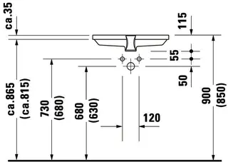 Duravit Einbauwaschtisch 2nd floor 525 mm EB mit ÜL, o. HLB, weiß – Bild 3