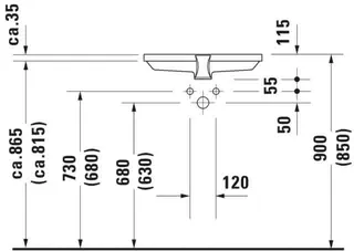 Duravit Einbauwaschtisch 2nd floor 525 mm EB mit ÜL, o. HLB, weiß WG – Bild 3