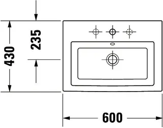Duravit Einbauwaschtisch 2nd floor 600 mm EB m.ÜL,m.HLB, 1 HL, weiß – Bild 2