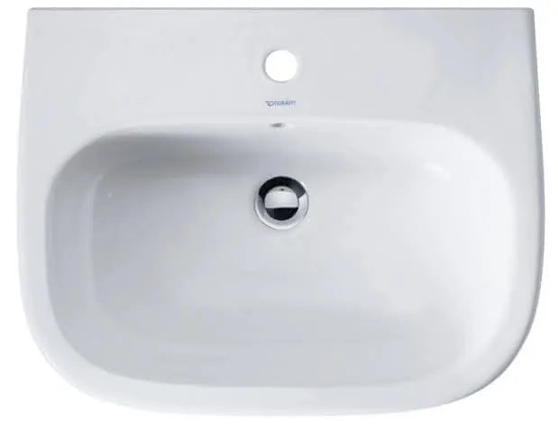 Duravit Waschtisch D-Code 600 mm mit ÜL, mit HLB, 1 HL, weiß