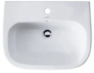 DU Waschtisch D-Code 600 mm mit ÜL, mit HLB, 1 HL, weiß