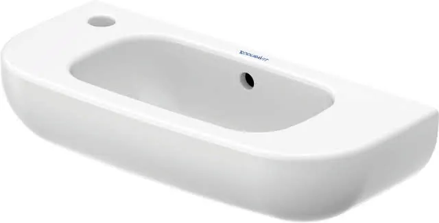 Duravit Handwaschbecken D-Code 500 mm mit ÜL, mit HLB, HL links, weiß