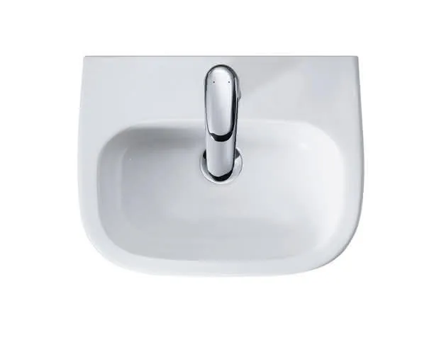 Duravit Handwaschbecken D-Code 450 mm mit ÜL, mit HLB, 1 HL, weiß