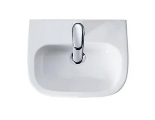 DU Handwaschbecken D-Code 450 mm mit ÜL, mit HLB, 1 HL, weiß