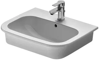 Duravit Einbauwaschtisch D-Code 545 mm EB v.oben, m.ÜL, m.HLB, 1 HL, weiß – Bild 2