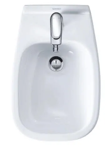 Duravit Wand-Bidet D-Code 545 mm mit ÜL, mit HLB, 1 HL, weiß