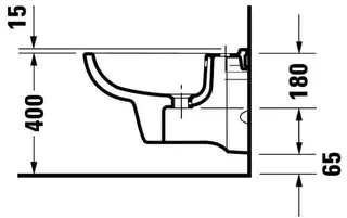 Duravit Wand-Bidet D-Code 545 mm mit ÜL, mit HLB, 1 HL, weiß – Bild 4
