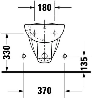 Duravit Wand-Bidet D-Code 545 mm mit ÜL, mit HLB, 1 HL, weiß – Bild 5