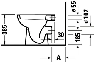 Duravit Stand-WC D-Code 480 mm Tiefspüler, Abgang waagrecht, weiß – Bild 4