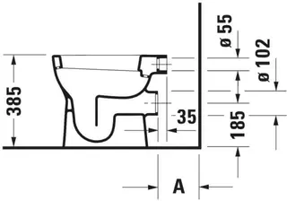 Duravit Stand-WC D-Code 480 mm Flachspüler, Abgang waagrecht, weiß – Bild 3