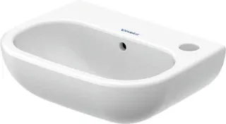 DU Handwaschbecken D-Code 360 mm mit ÜL, mit HLB, HL rechts, weiß
