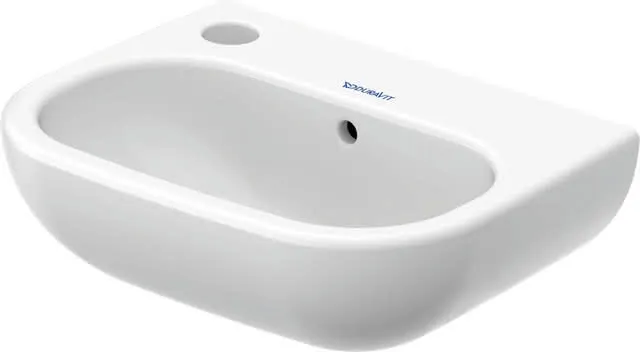 Duravit Handwaschbecken D-Code 360 mm mit ÜL, mit HLB, HL links, weiß