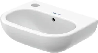 DU Handwaschbecken D-Code 360 mm mit ÜL, mit HLB, HL links, weiß