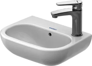 Duravit Handwaschbecken D-Code 360 mm mit ÜL, mit HLB, HL links, weiß – Bild 2